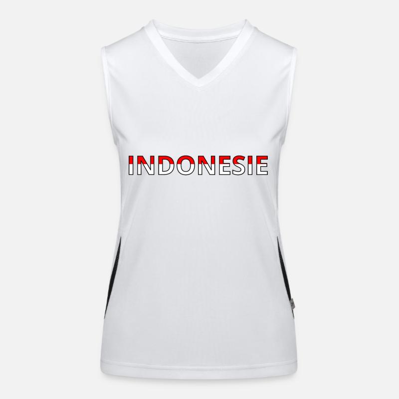 Drapeau Indonésie Débardeur respirant contrasté Femme
