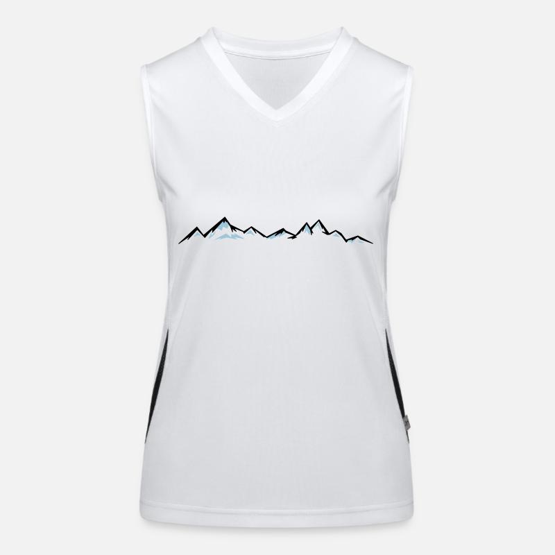 BERGE Gebirge Landschaft Silhouette Panorama Funktionelles Kontrast-Tank Top für Frauen