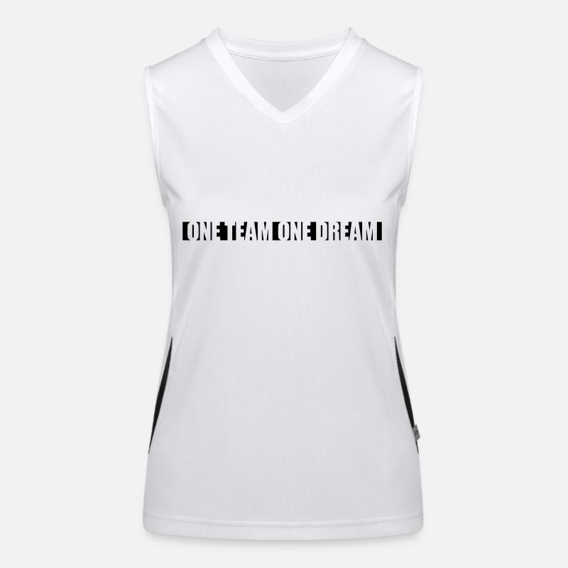 Slogan One Team Funktionelles Kontrast-Tank Top für Frauen