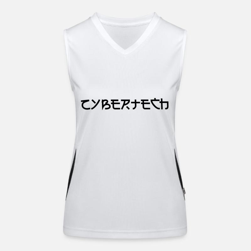 Cybertech noir Design Débardeur respirant contrasté Femme