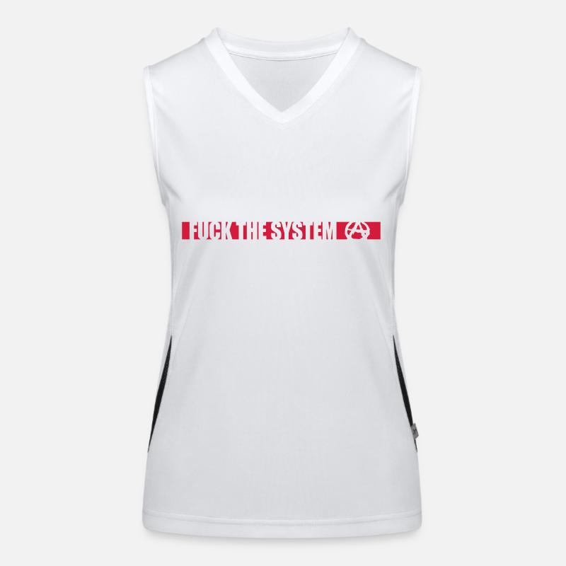 Fuck the system anarchy Women's Functional Contrast Tank Top