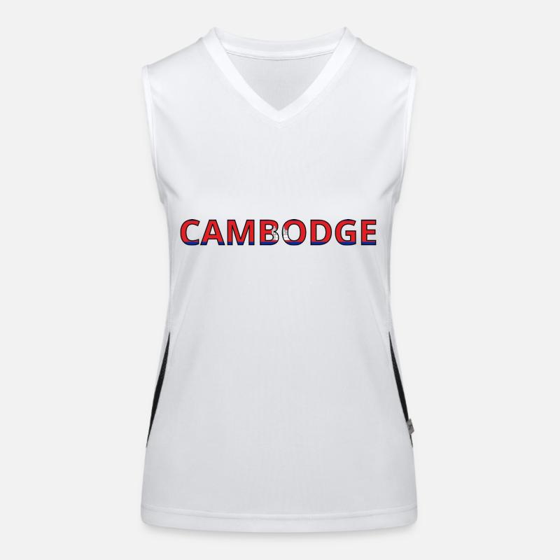 Drapeau Cambodge Débardeur respirant contrasté Femme