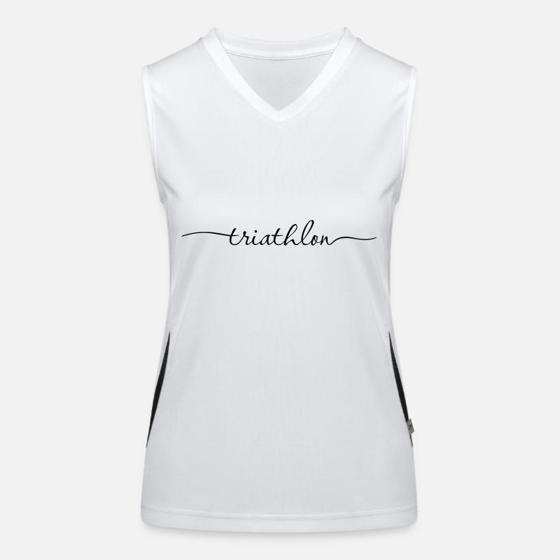 Lettrage de triathlon Typographie Débardeur respirant contrasté Femme