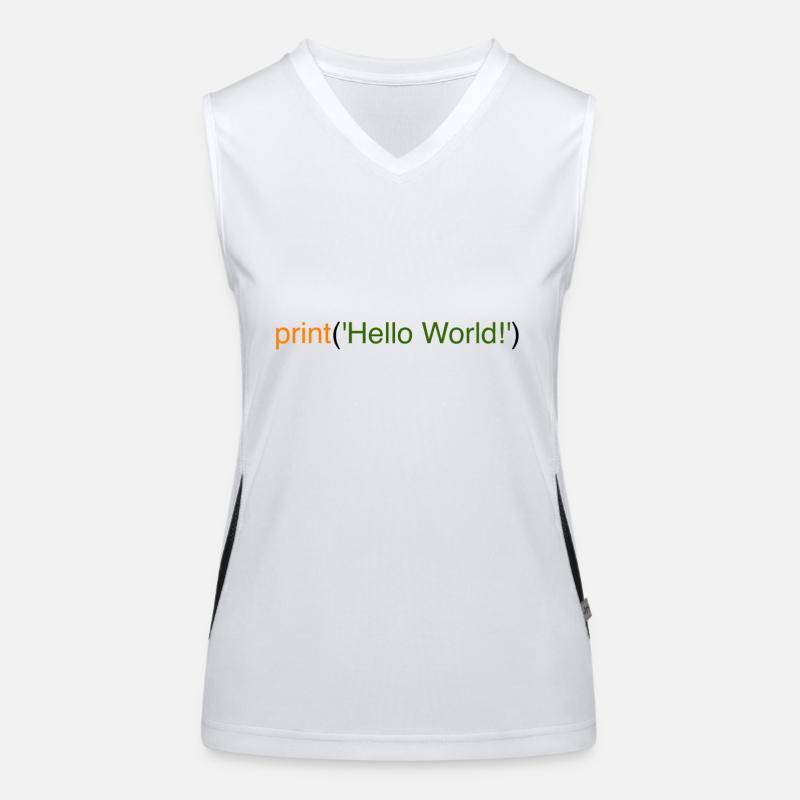 Hello World Python Funktionelles Kontrast-Tank Top für Frauen