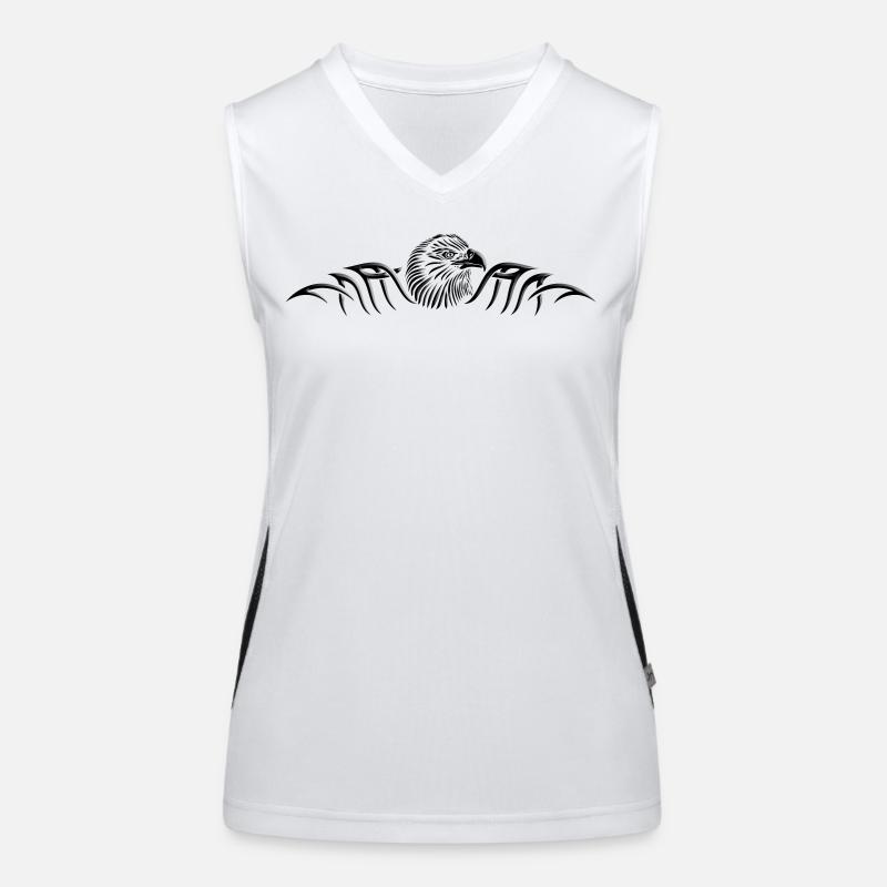 Tatouage tribal Eagle Head, noir et gris Débardeur respirant contrasté Femme