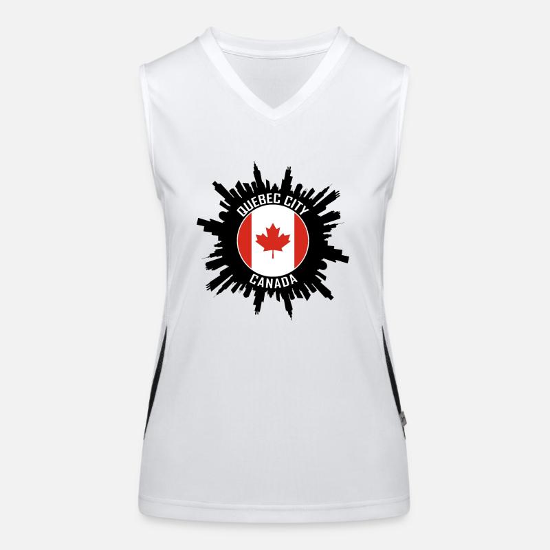 Souvenir de voyage de Québec Skyline Canada Flag Débardeur respirant contrasté Femme