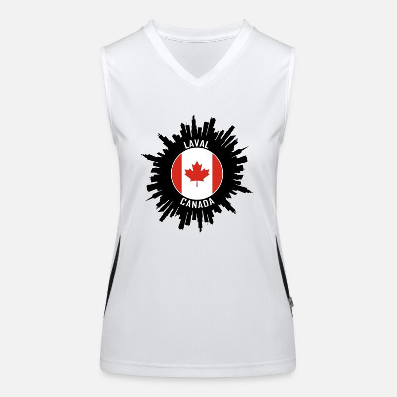 Laval Skyline Canada Flag Travel Souvenir Women's Functional Contrast Tank Top
