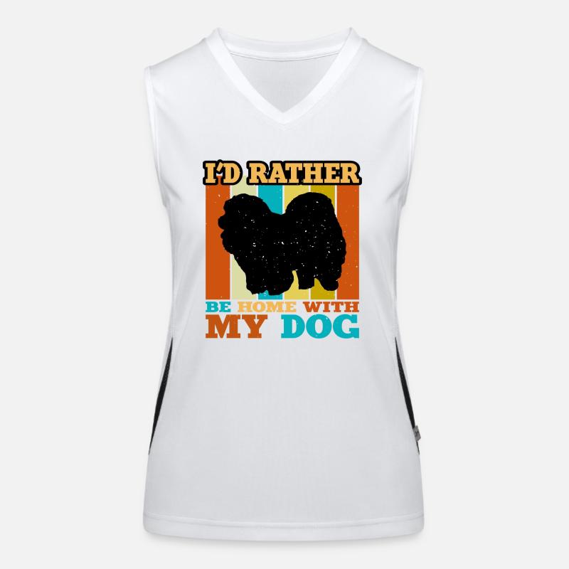 Chow Chow Dog Lover Silhouette Vintage Sunset Women's Functional Contrast Tank Top