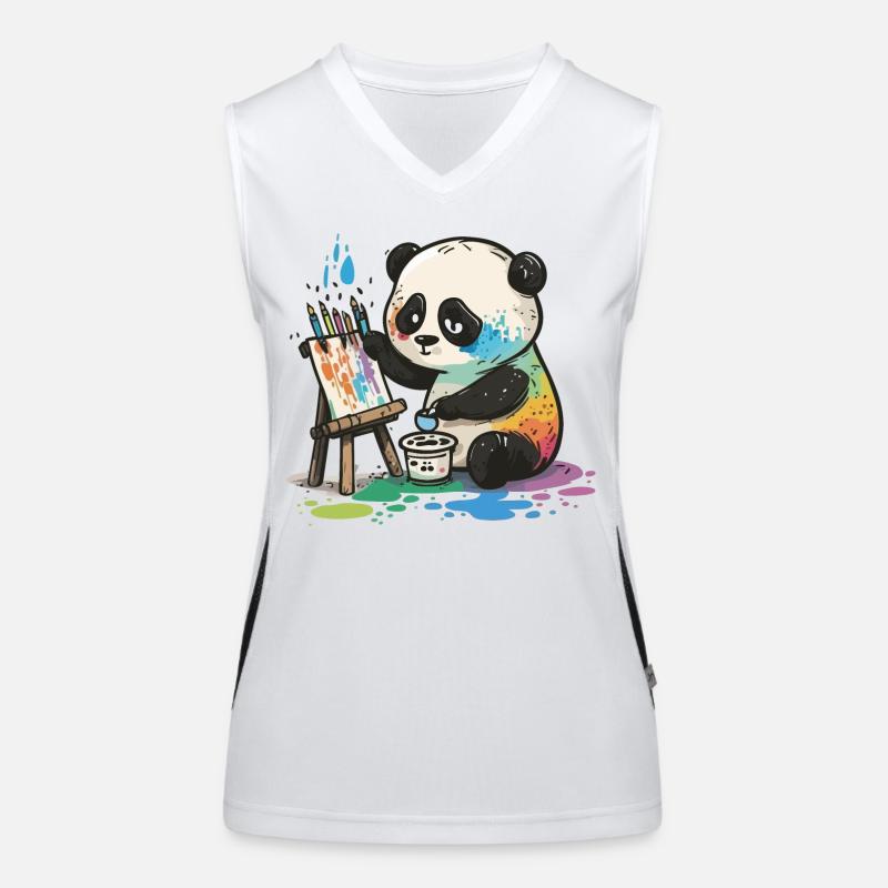 Arty Panda Funktionelles Kontrast-Tank Top für Frauen