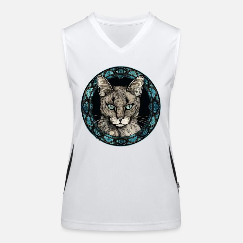 Javanische Katzenrasse Aquarellglas Funktionelles Kontrast-Tank Top für Frauen