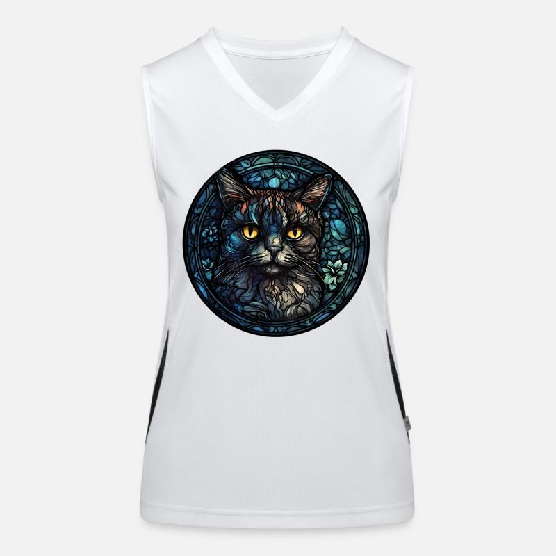 Pixie Bob Katzenrasse Aquarellglas Funktionelles Kontrast-Tank Top für Frauen