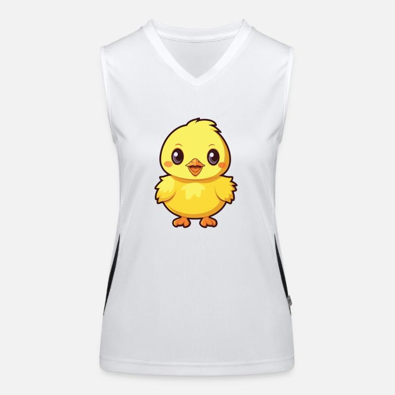 Chick Cartoon Kawaii Aquarelle Illustration Débardeur respirant contrasté Femme
