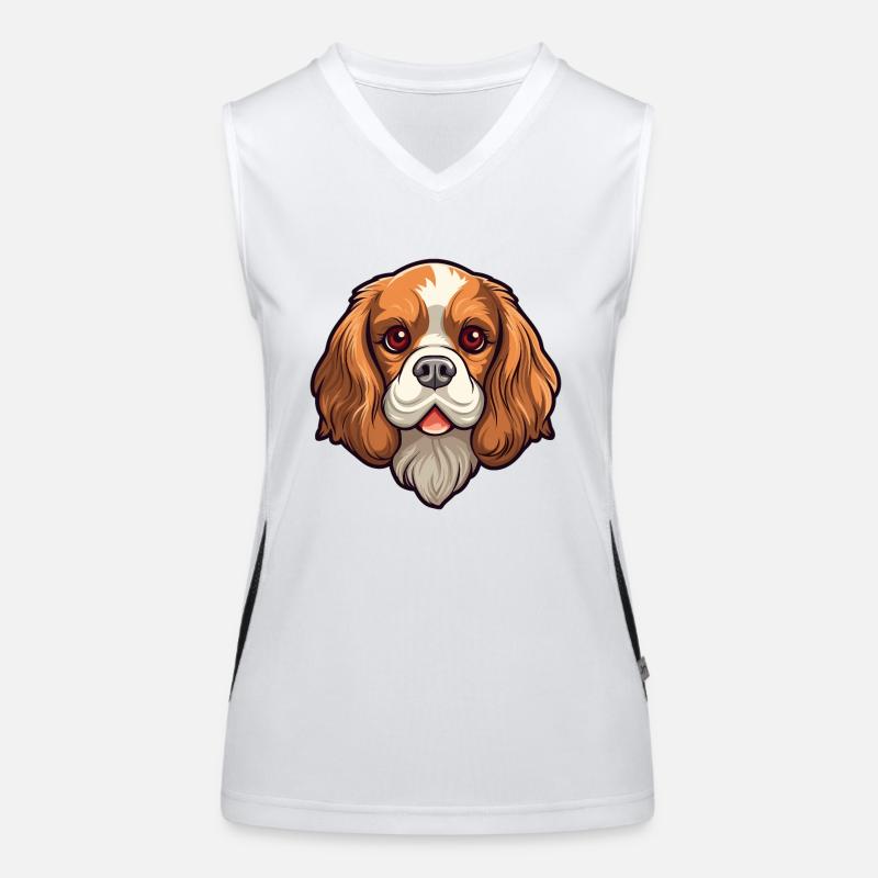 Cavalier King Charles Spaniel Hunderasse Cartoon Ka Funktionelles Kontrast-Tank Top für Frauen