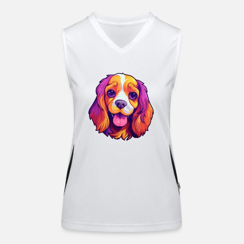 Cavalier King Charles Spaniel Hunderasse Cartoon Ka Funktionelles Kontrast-Tank Top für Frauen