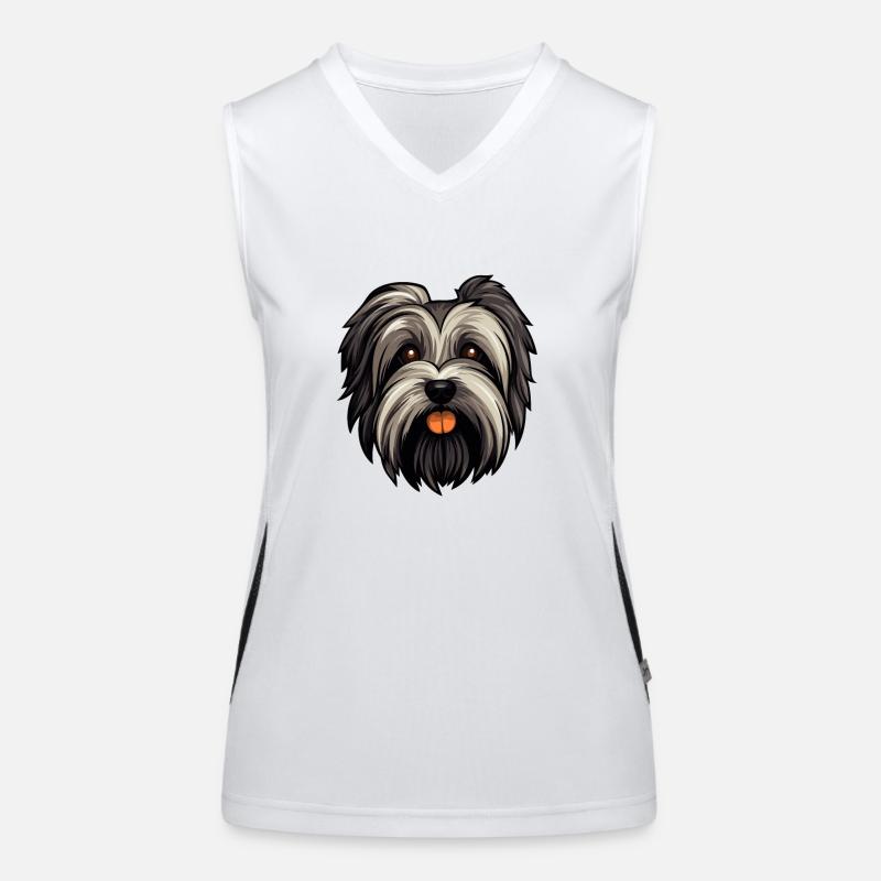 Skye Terrier Hunderasse Cartoon Kawaii Illustration Funktionelles Kontrast-Tank Top für Frauen