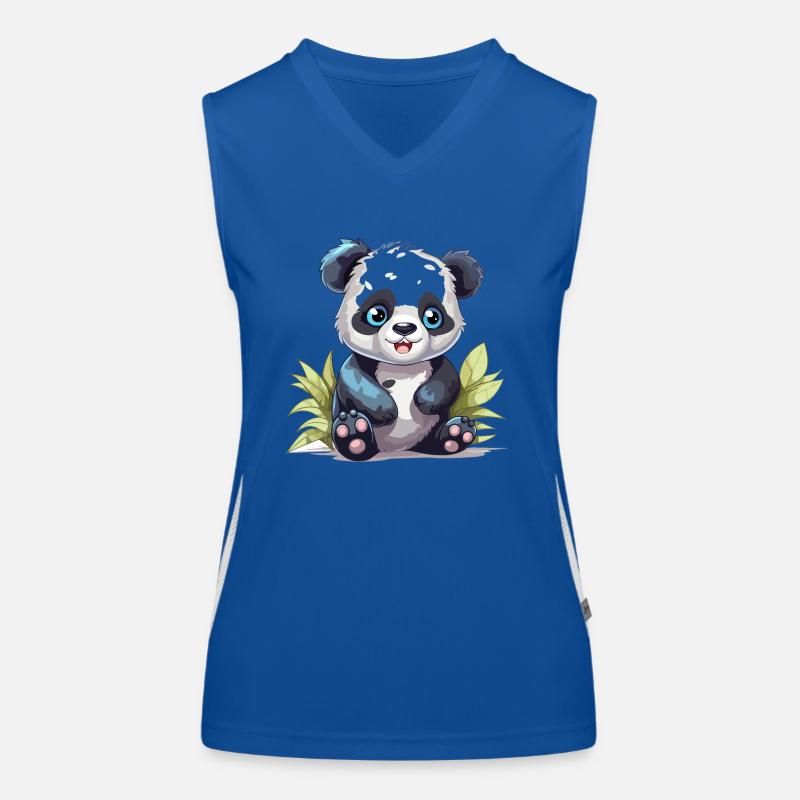 Mignon Panda Aquarelle Colorée Dessin Animé Kawaii Anim Débardeur respirant contrasté Femme