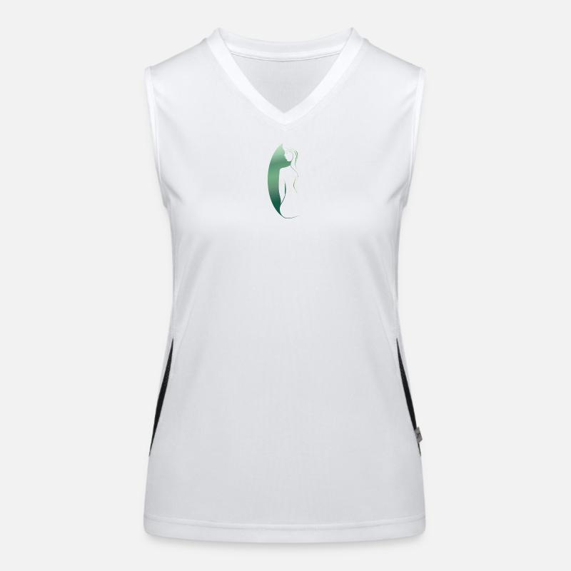 Green Woman Silhouette – Stylish & Harmonious Women's Functional Contrast Tank Top