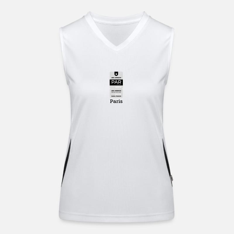 Paris Flight Ticket Funktionelles Kontrast-Tank Top für Frauen