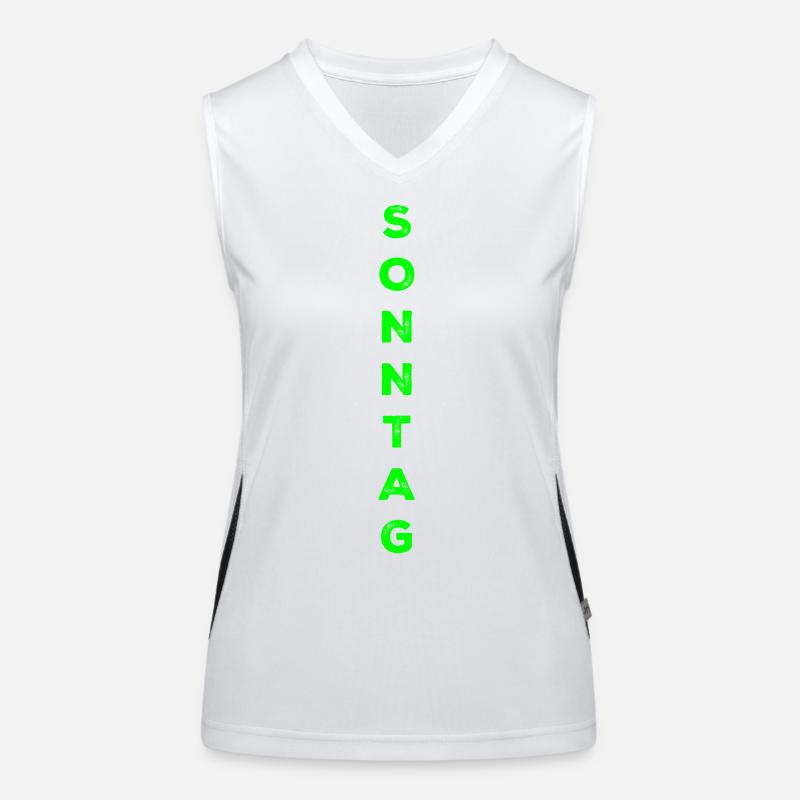 Dimanche - vert Débardeur respirant contrasté Femme