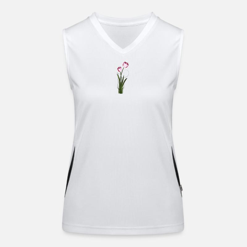 two metallic shimmering tulips in spring Women's Functional Contrast Tank Top