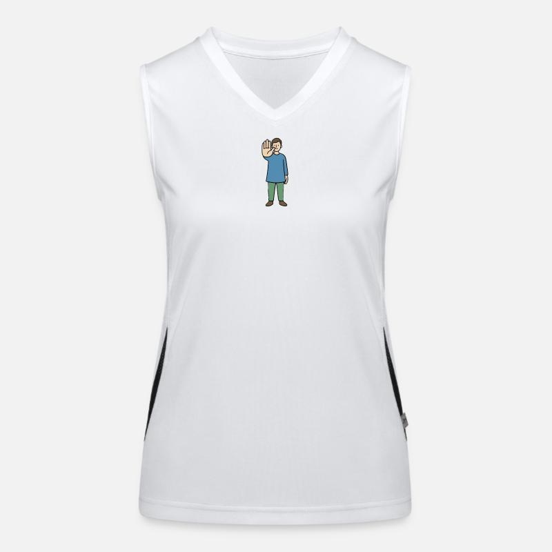 Stop Geste Cartoonfigur Funktionelles Kontrast-Tank Top für Frauen
