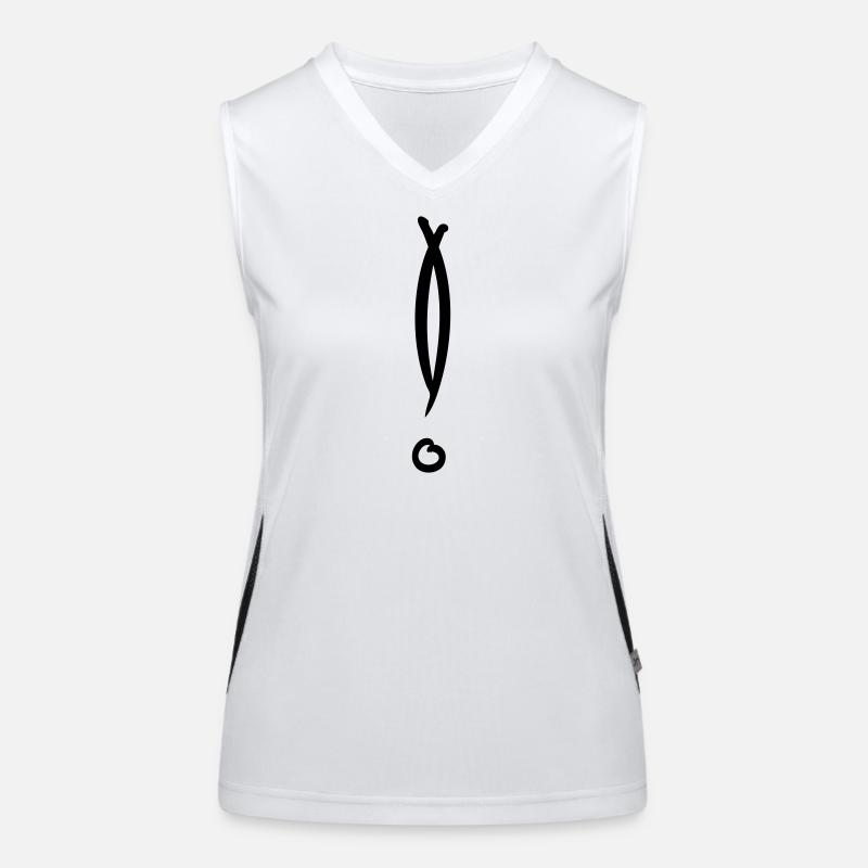 Dekoratives Ausrufezeichen. Handgezeichnet. Funktionelles Kontrast-Tank Top für Frauen