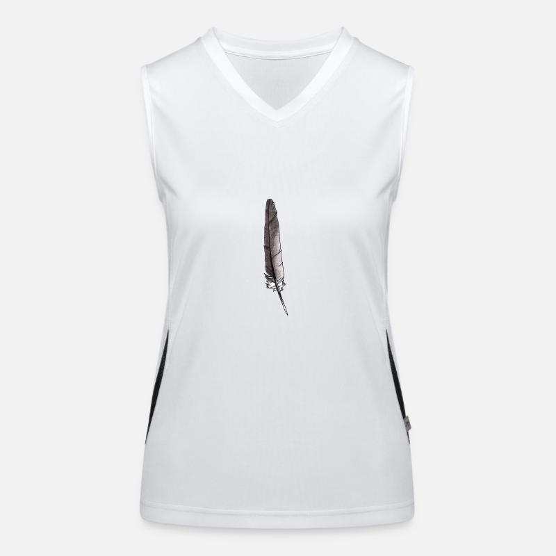 Feder Grau Handgezeichnet (Taube) Funktionelles Kontrast-Tank Top für Frauen