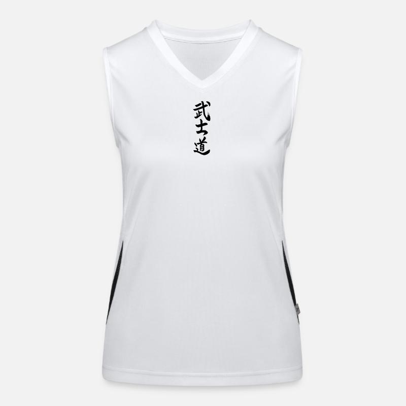 Bushido den Weg oder lerne von den japanischen Kanji-Kriegern Funktionelles Kontrast-Tank Top für Frauen