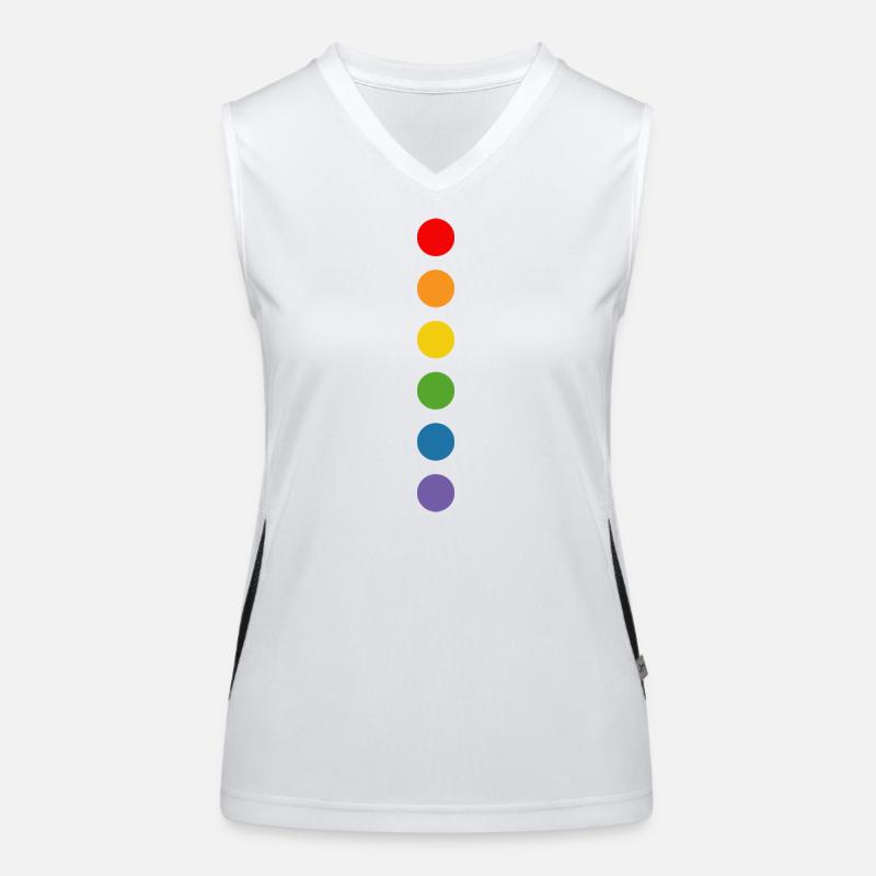 Regenbogen rounds Funktionelles Kontrast-Tank Top für Frauen