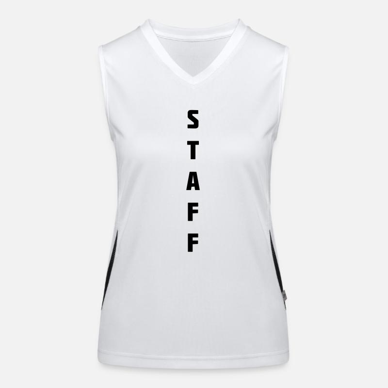 staff - Women's Functional Contrast Tank Top - white/black