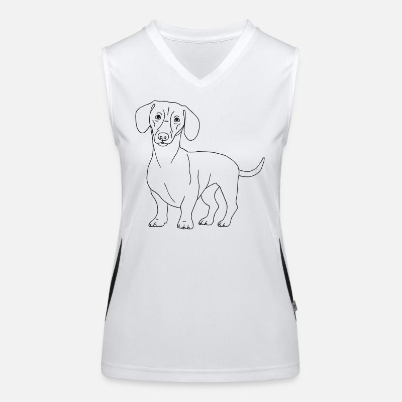 Dackel Funktionelles Kontrast-Tank Top für Frauen