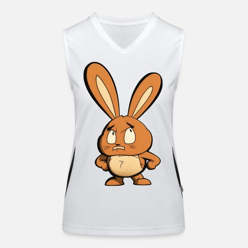 lapin en colère Débardeur respirant contrasté Femme