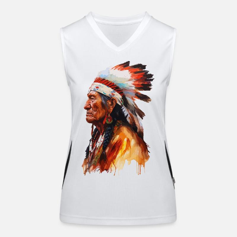 Indianer Häuptling Ureinwohner Stamm Apache Sioux Funktionelles Kontrast-Tank Top für Frauen