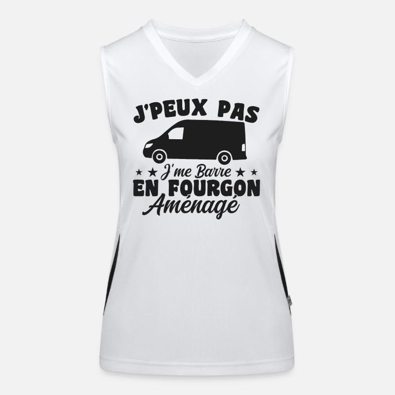 I can't I leave in a converted van Women's Functional Contrast Tank Top