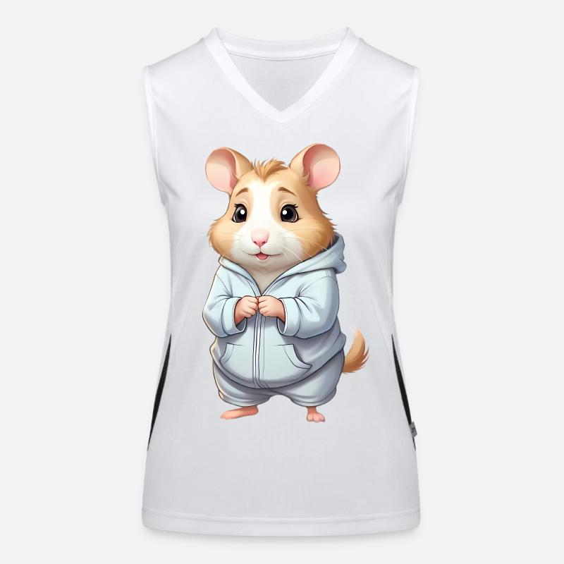 Cuddly Hero Hamster Pullover Hoodie Women's Functional Contrast Tank Top