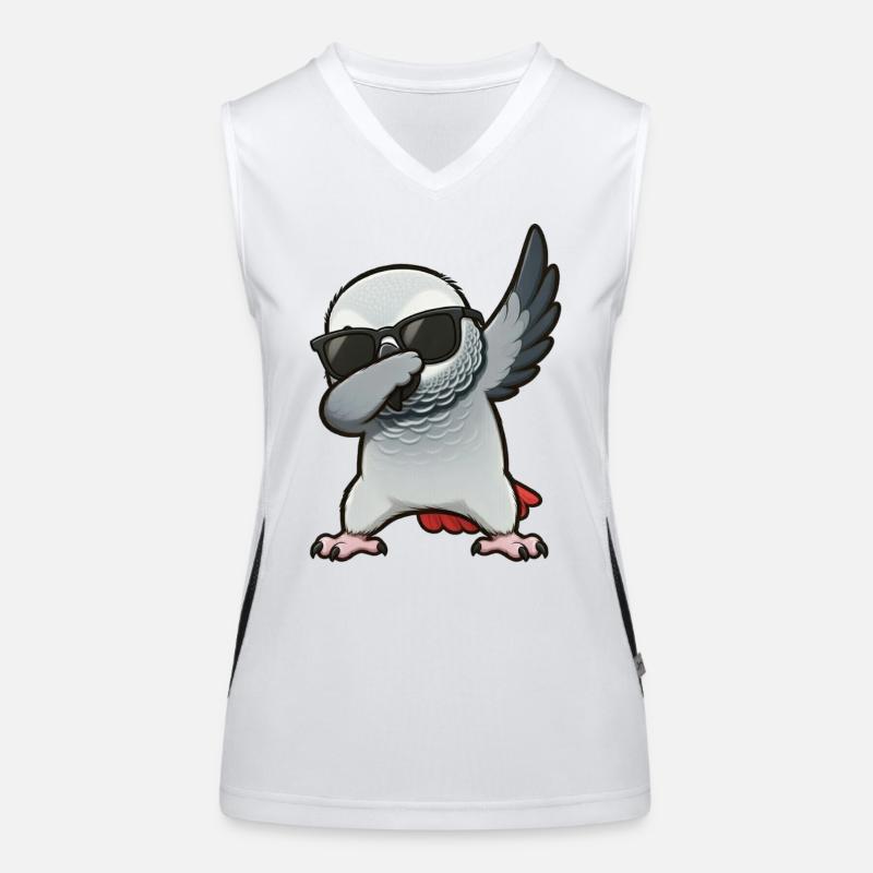 Dabbing Graupapagei Funktionelles Kontrast-Tank Top für Frauen