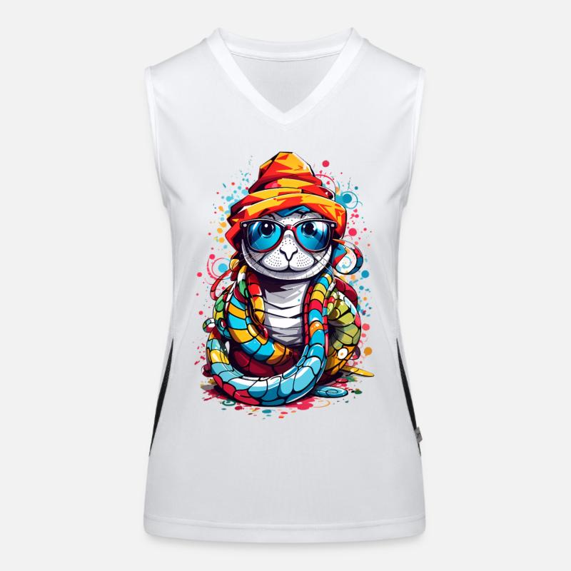 Mignon serpent coloré Débardeur respirant contrasté Femme