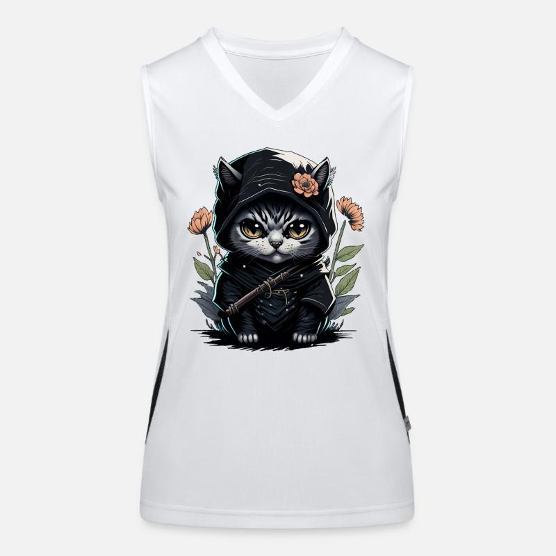 Le chat ninja : un combattant invincible Débardeur respirant contrasté Femme