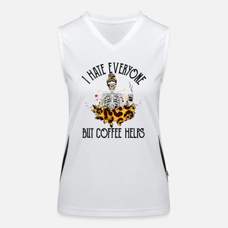 Ich hasse jeden, aber Kaffee hilft Funktionelles Kontrast-Tank Top für Frauen