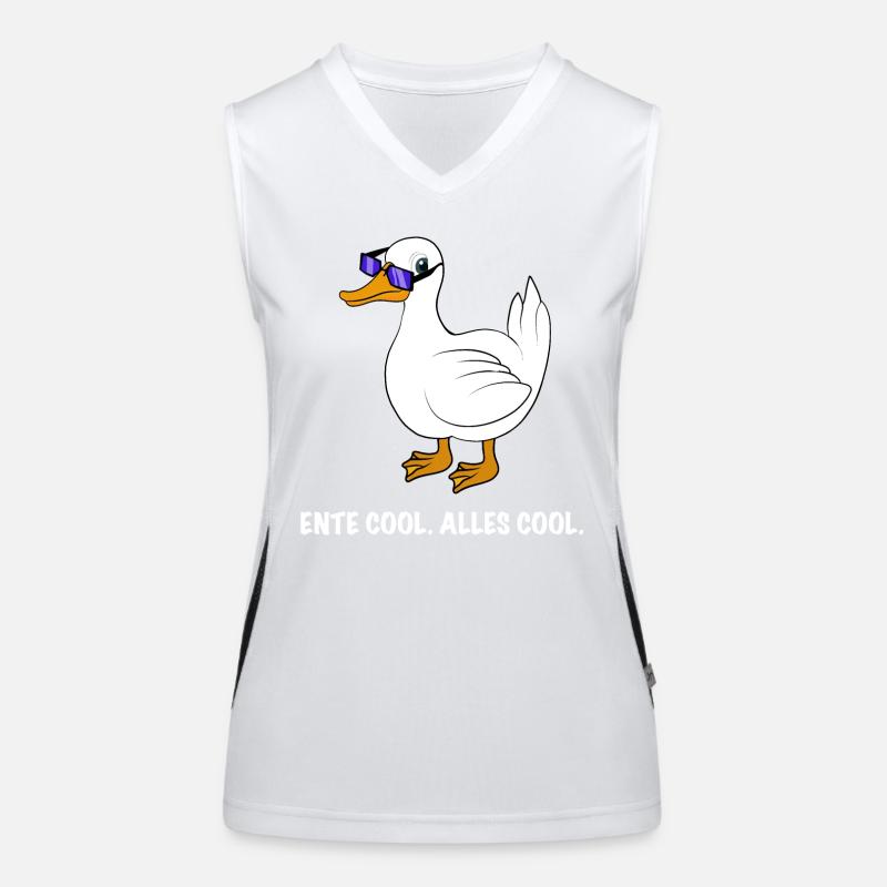Ente cool Spruch Funktionelles Kontrast-Tank Top für Frauen