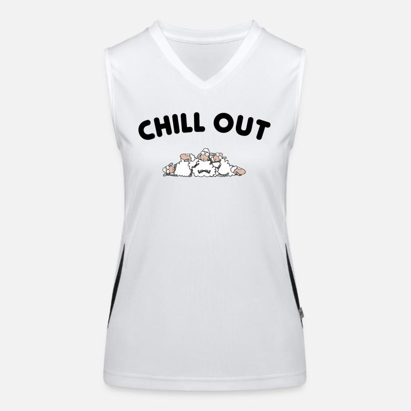 Chill Out Schafe Funktionelles Kontrast-Tank Top für Frauen