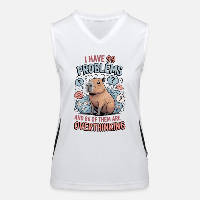 Funny Capybara I Have 99 Problems Women's Functional Contrast Tank Top