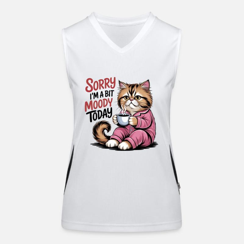 Lustige Katze tut mir leid, ich bin heute ein bisschen launisch Funktionelles Kontrast-Tank Top für Frauen