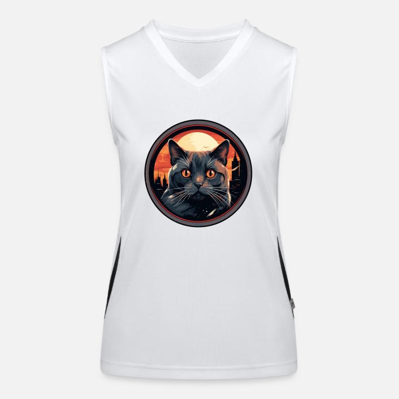 Chat Chartreux Débardeur respirant contrasté Femme