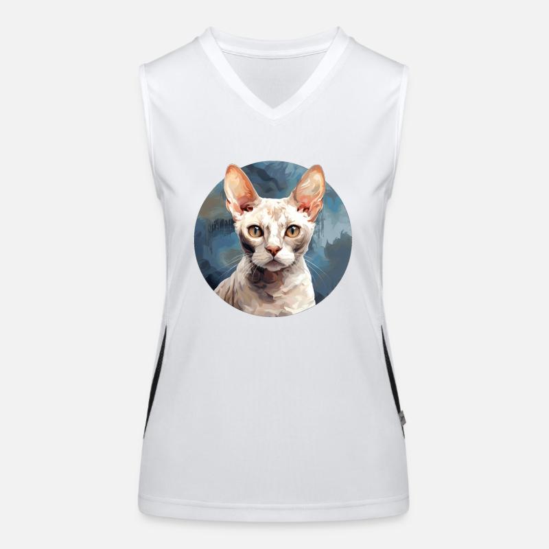 Devon Rex Cat Women's Functional Contrast Tank Top