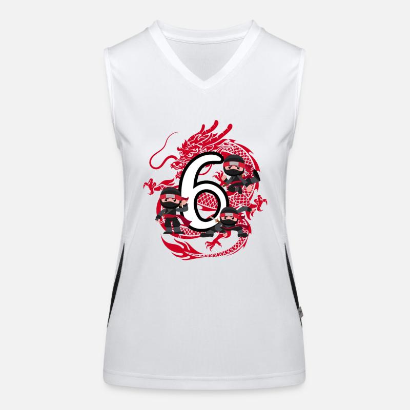 6. Geburtstag Junge 6 Jahre Ninja Drache Kostüm Funktionelles Kontrast-Tank Top für Frauen