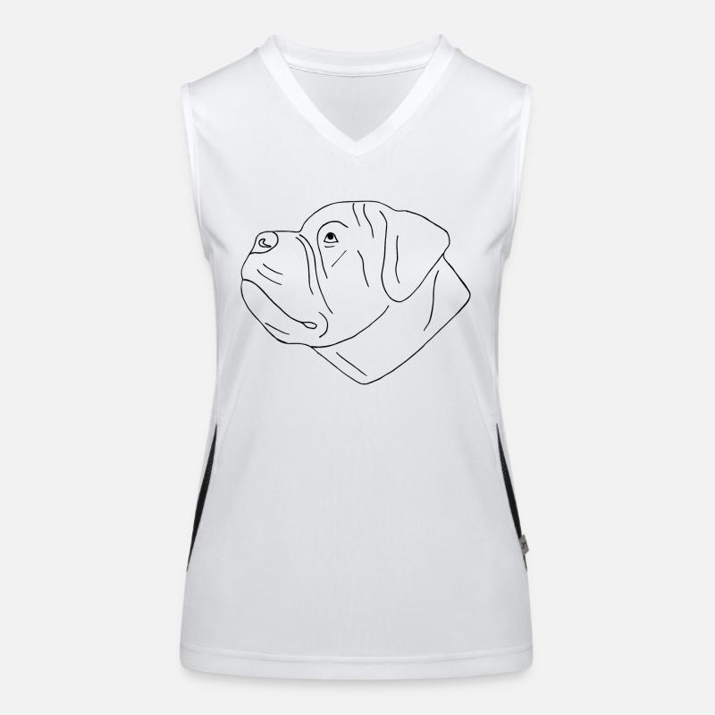 Bullmastiff Kopf Funktionelles Kontrast-Tank Top für Frauen