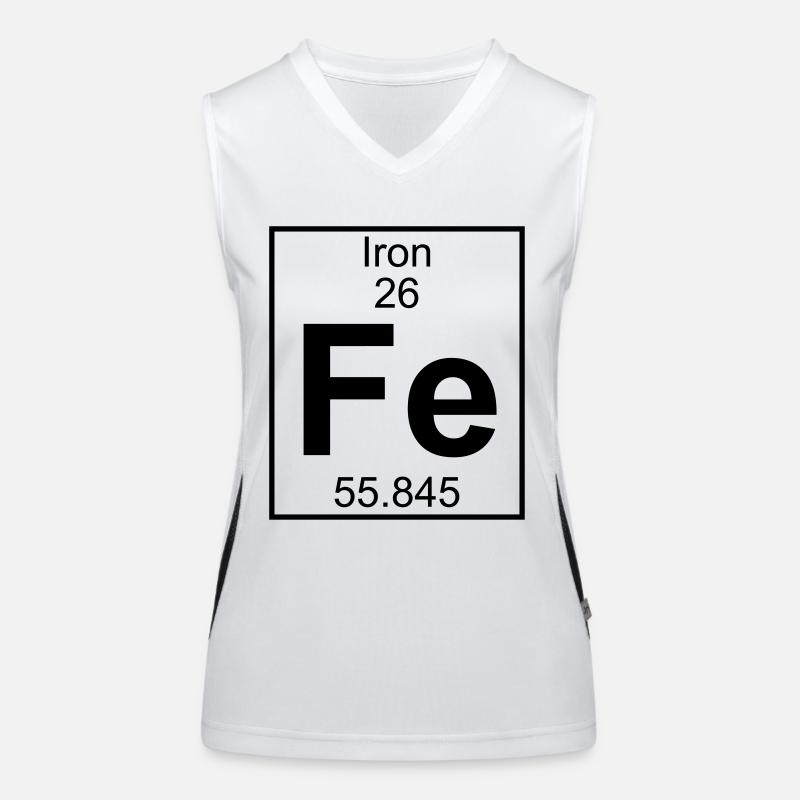 Periodic table element 26 - Fe (iron) - BIG Funktionelles Kontrast-Tank Top für Frauen