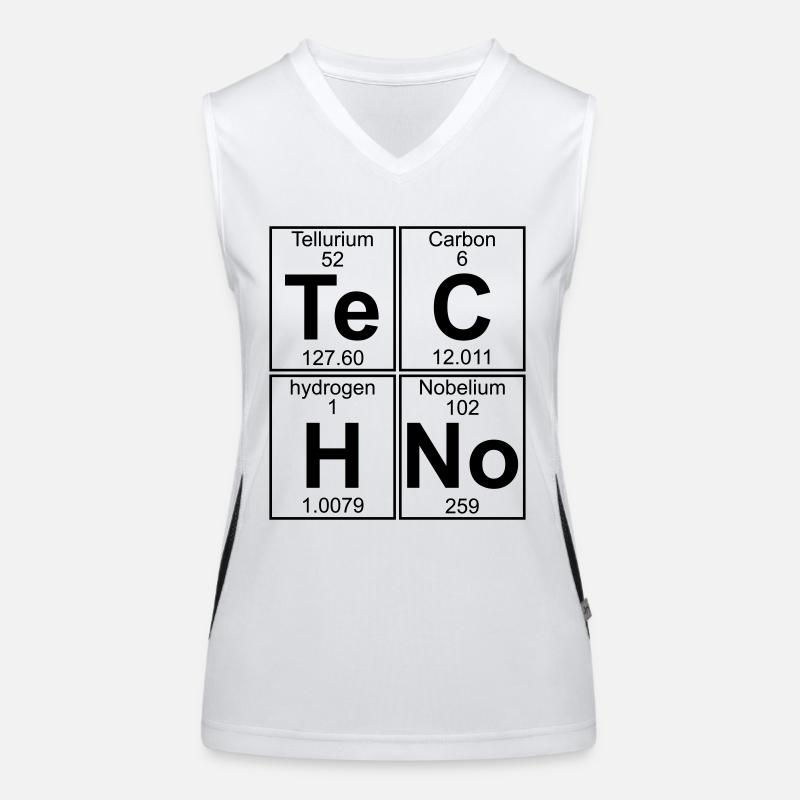 Te-C-H-No (techno) Funktionelles Kontrast-Tank Top für Frauen