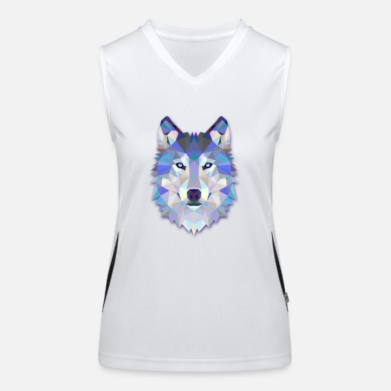 Wolf - Wolf - Women's Functional Contrast Tank Top - white/black
